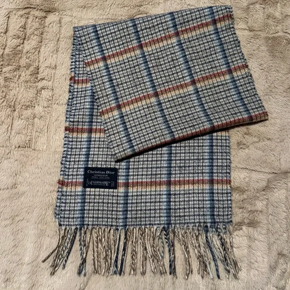 CHRISTIAN DIOR Monsieur Cashmaire Fringed Scarf - Picture 1 of 4